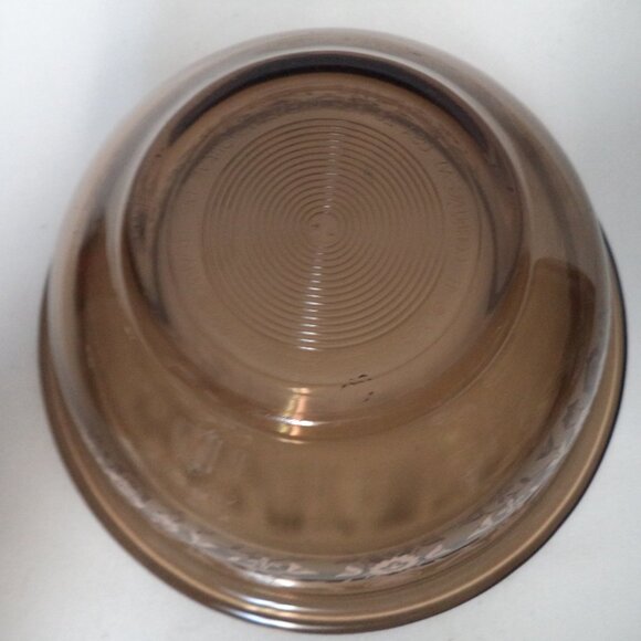 PYREX Friendship Birds Hearts Amber Brown Set 2 Nesting Mixing Bowls 322 and 323 - Picture 7 of 9